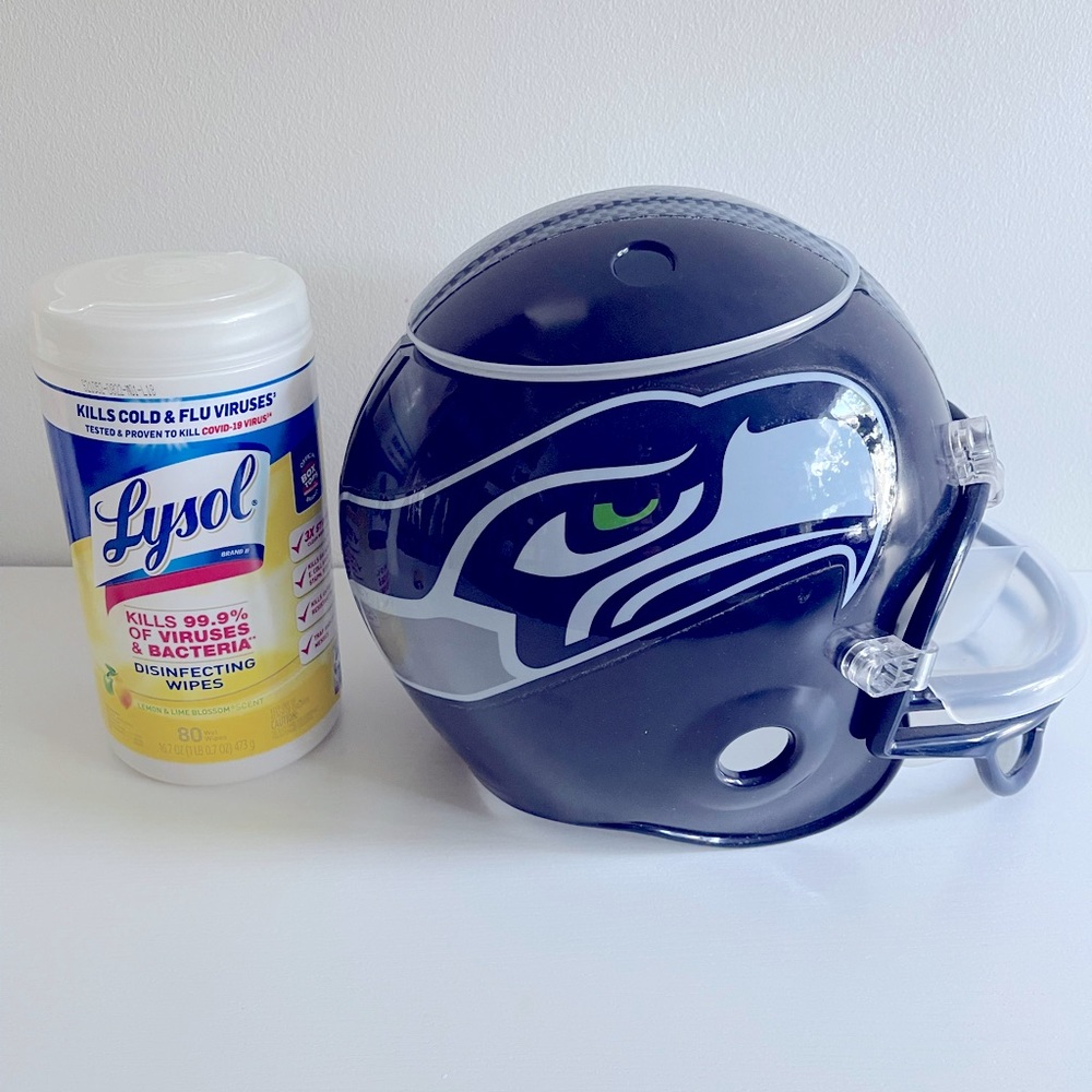 Seattle Seahawks football helmet chip and dip serving bowl